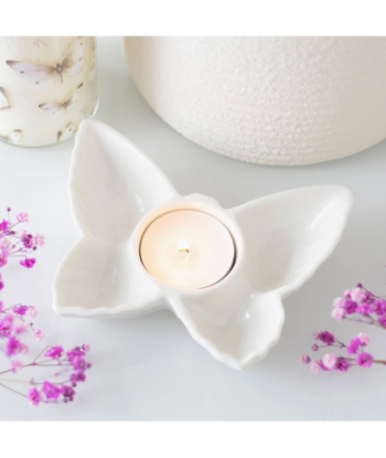 Bougeoir - Papillon blanc