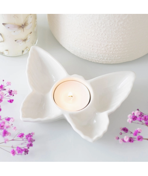 Bougeoir - Papillon blanc