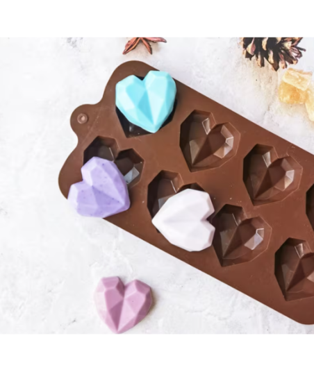 Moule en silicone - Coeur hexagone